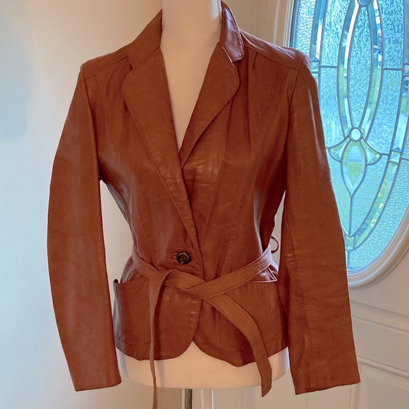 Casual Corner Jackets & Coats Vintage Brown Leather Jacket Poshmark